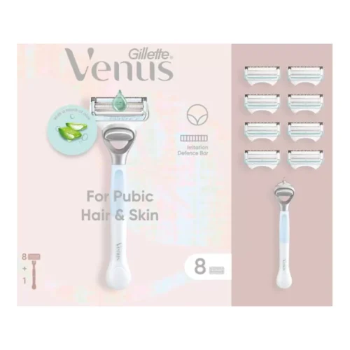 Gillette Venus Razor for Pubic Hair and Skin & 9 Blades